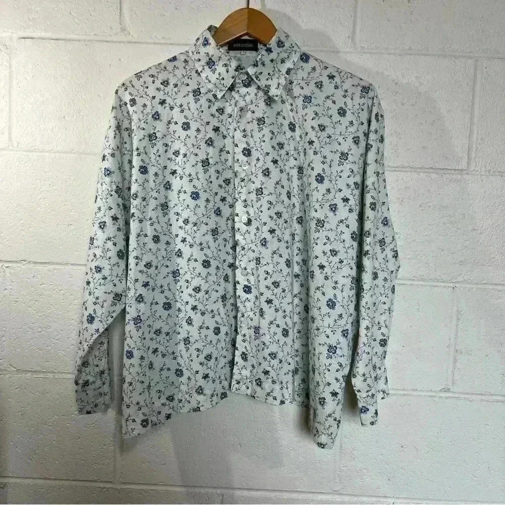 Eskander Oversize Long Sleeve Floral Top-Size 0